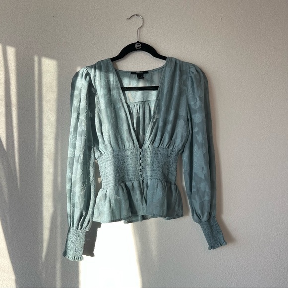 Blue Floral Blouse - Picture 2 of 3